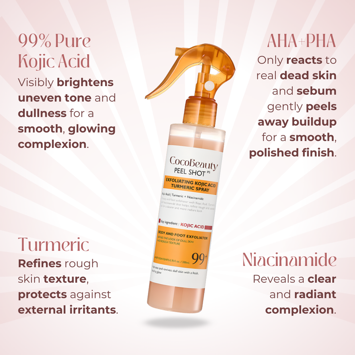 CocoBeauty Peel Shot - Kojic + Turmeric Body Peel Spray