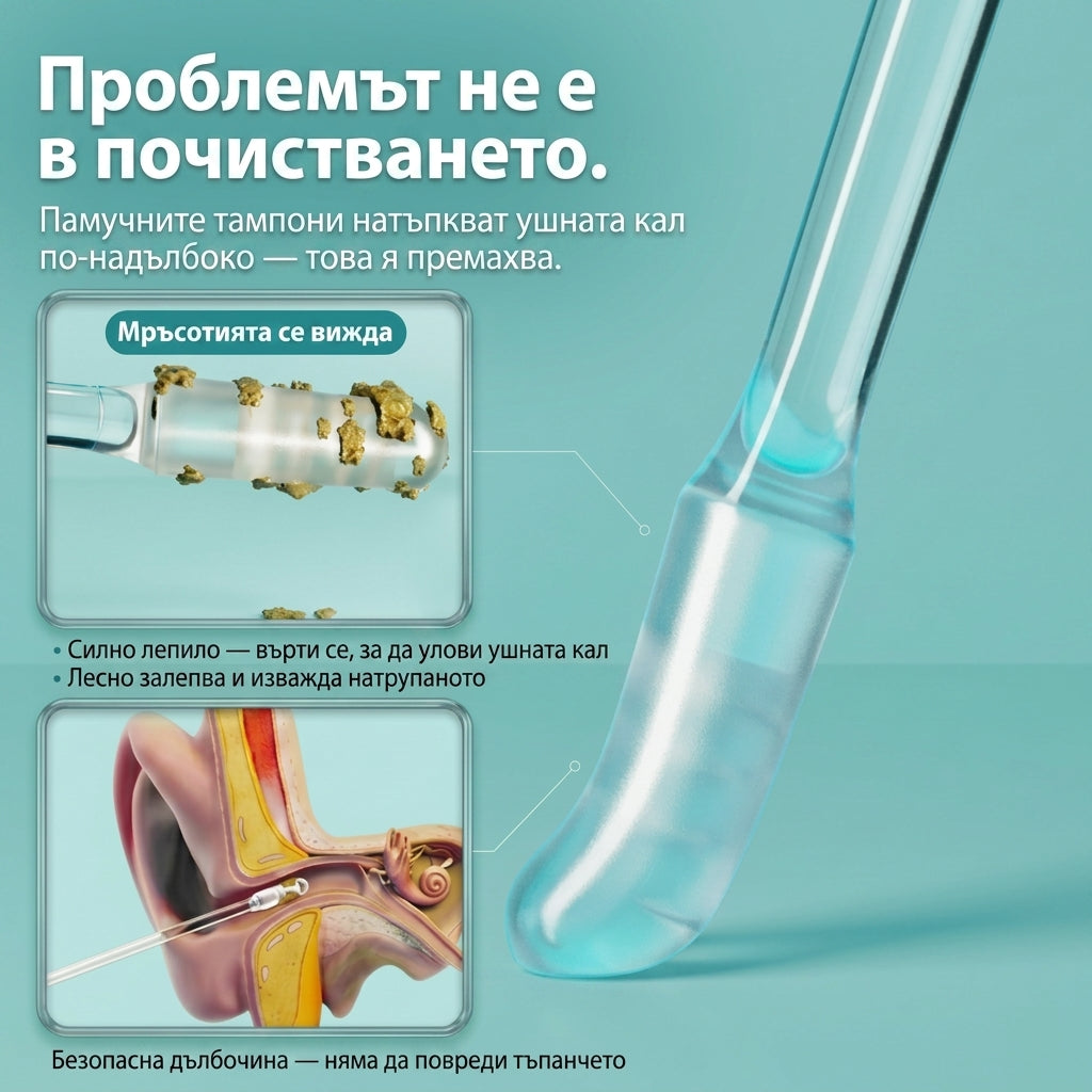 Лепкав уред за почистване на уши