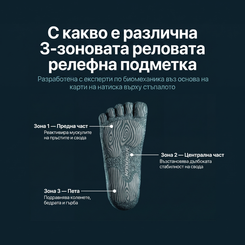 Barefoot чорапи с издълбана 3-зонова подметка